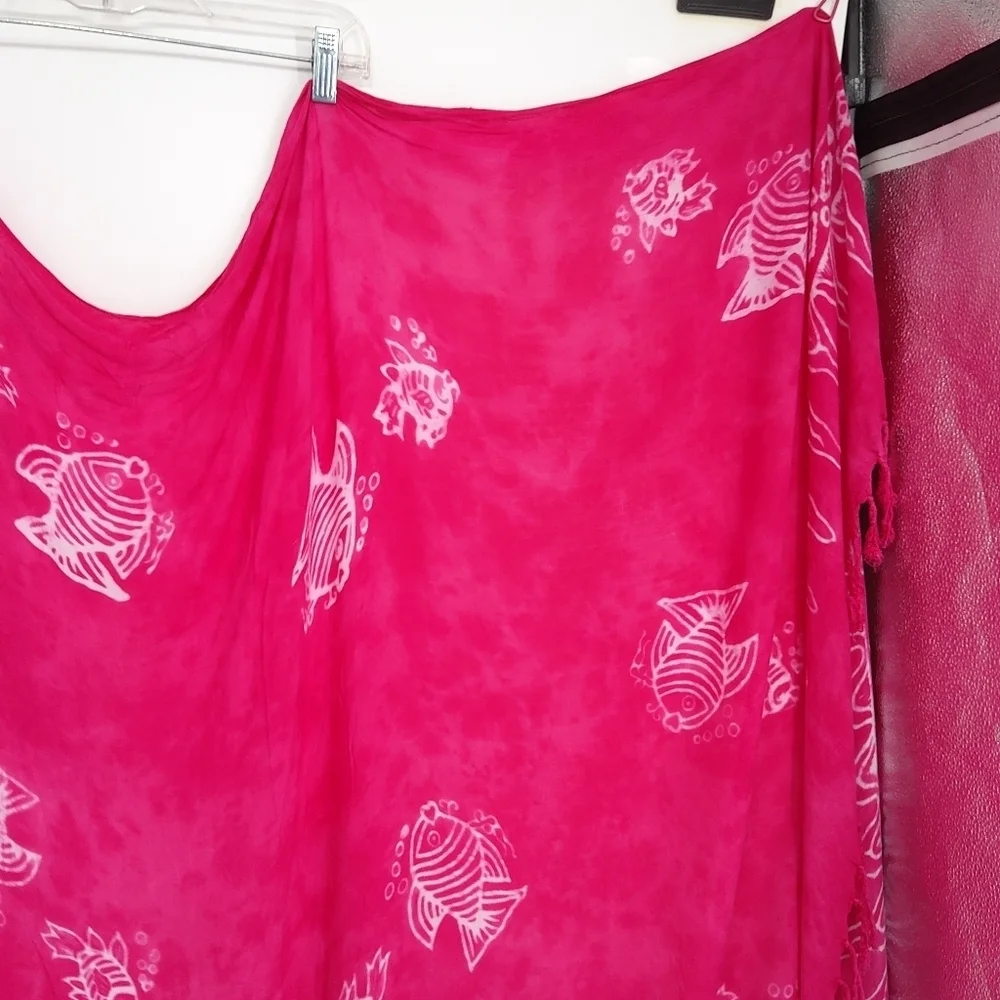 IG SPORT TROPICAL FISH PINK SARONG - Picture 3 of 6